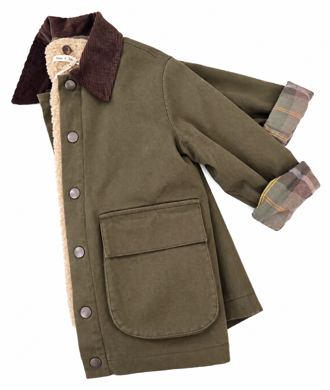 Giacca verde con gilet in orsetto staccabile – Zhoe & Tobiah