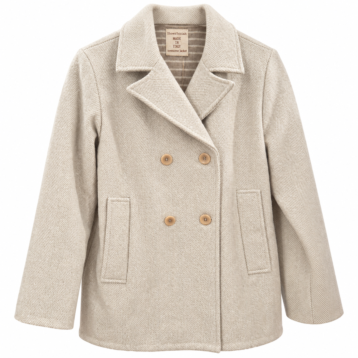 Giacca da ragazza SPC1 Zhoe & Tobiah panna e beige, fronte